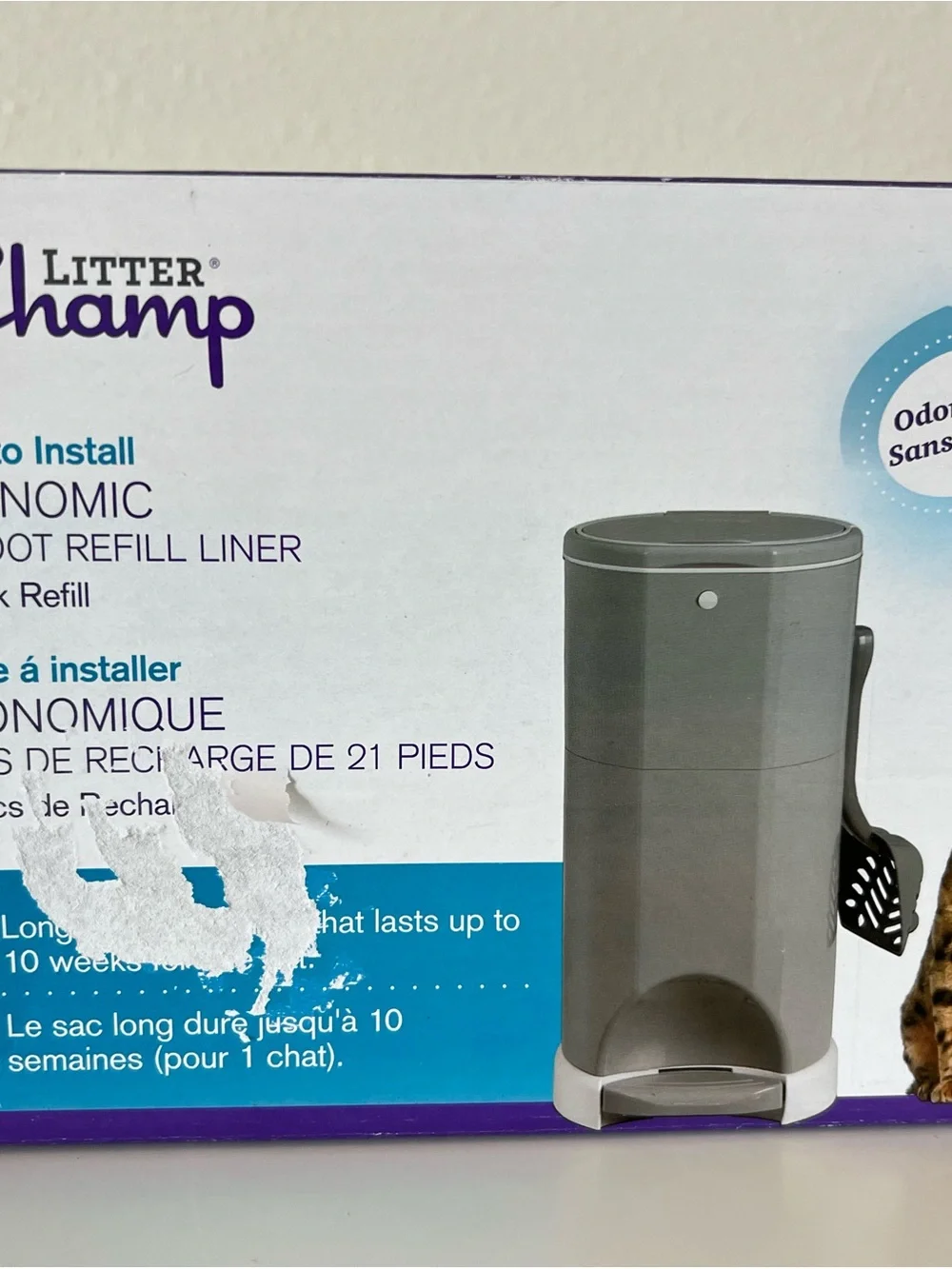 Litter Champ Refill 21’ Cat Waste Container Liner 3 Pack Odor Free Brand New